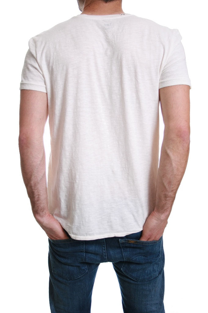 Lee V Neck Pocket Tee in White