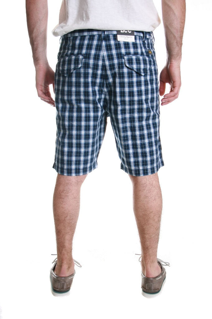 Lee Checked Chino Shorts in Blue