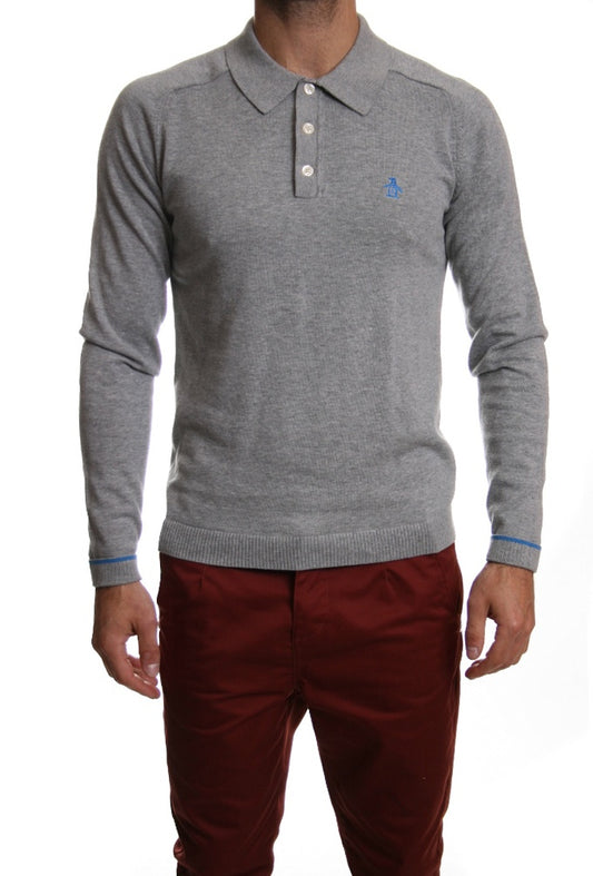 Original Penguin Collar Jumper 13 in Rain Heather