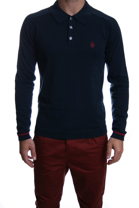 Original Penguin Collar Jumper 13 in Total Eclipse