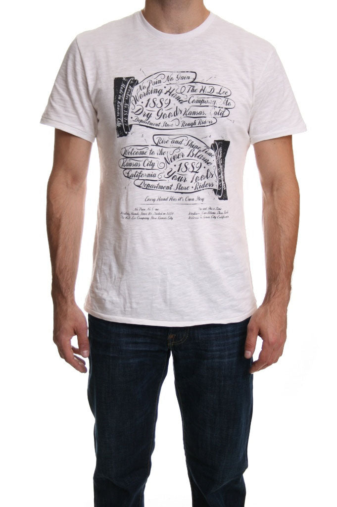 Lee Working Hands T Shirt in White