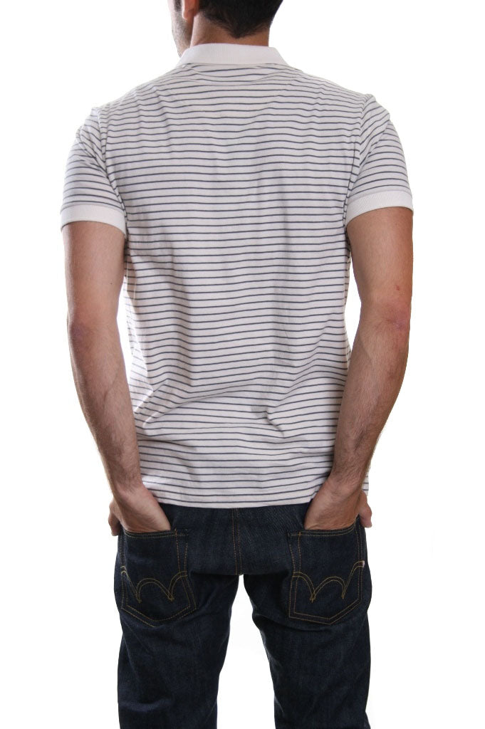 Weekend Offender Hook Gang Stripe Polo in Cream