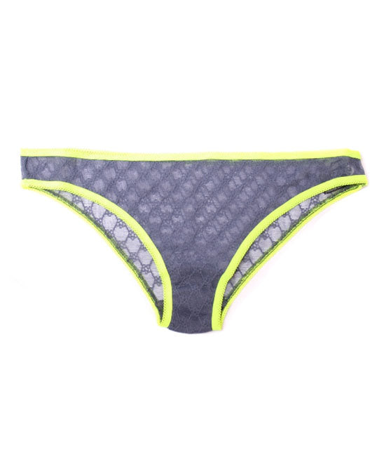 Kinky Knickers Daisy Lace Mini Knickers in Silver Mist Neon