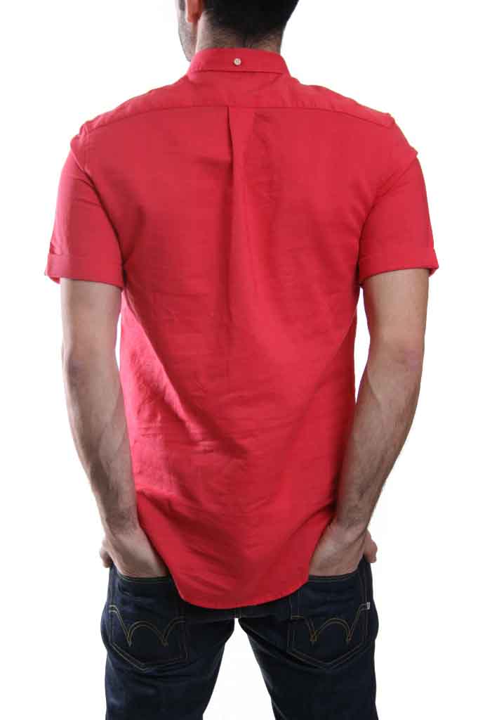 Farah Vintage Trent Short Sleeved Shirt in Burnt Orange