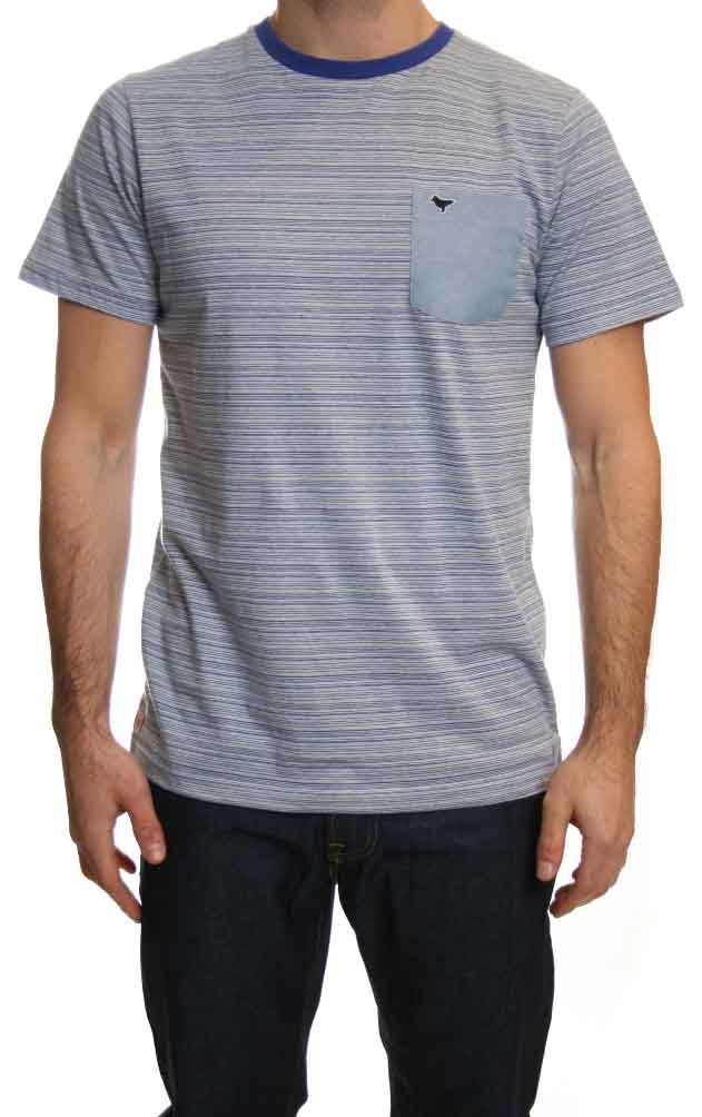 Weekend Offender Chagas Stripe T Shirt in Blue