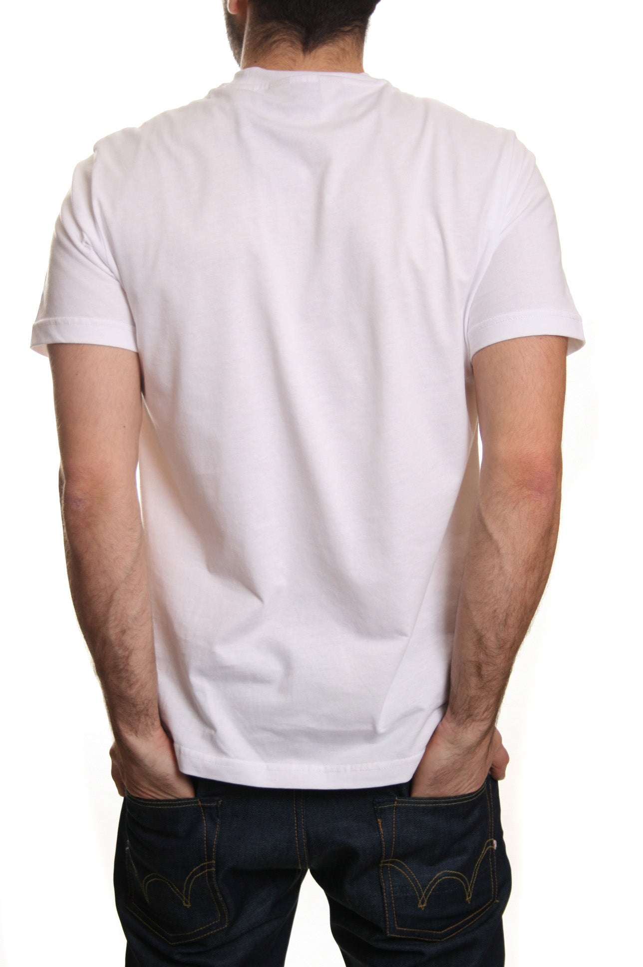 Original Penguin Striped Nimble Pocket T Shirt in White