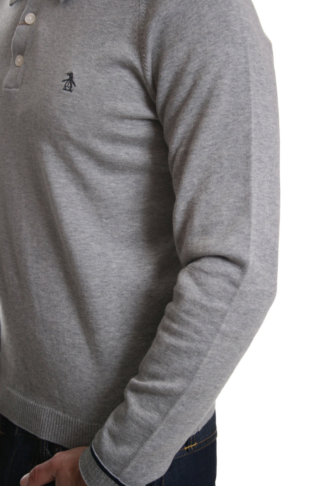 Original Penguin Turn Loose Jumper in Rain Heather Grey