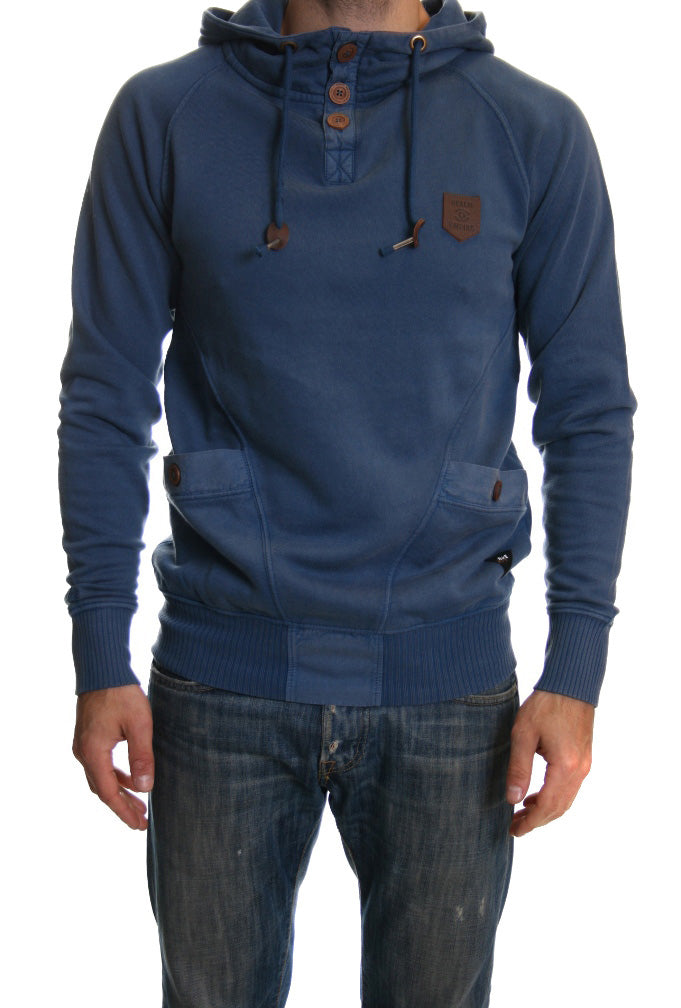 Realm & Empire Squaddie Hooded Top in Dark Denim