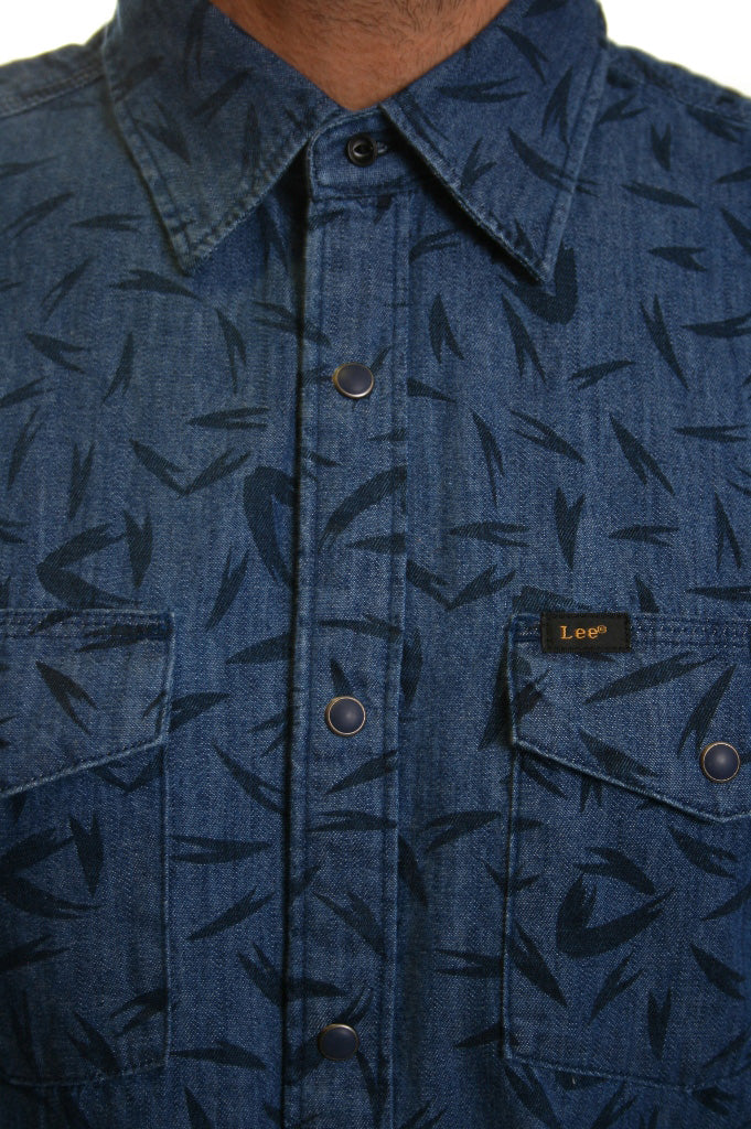 Lee Western Print Shirt in Blue Ice