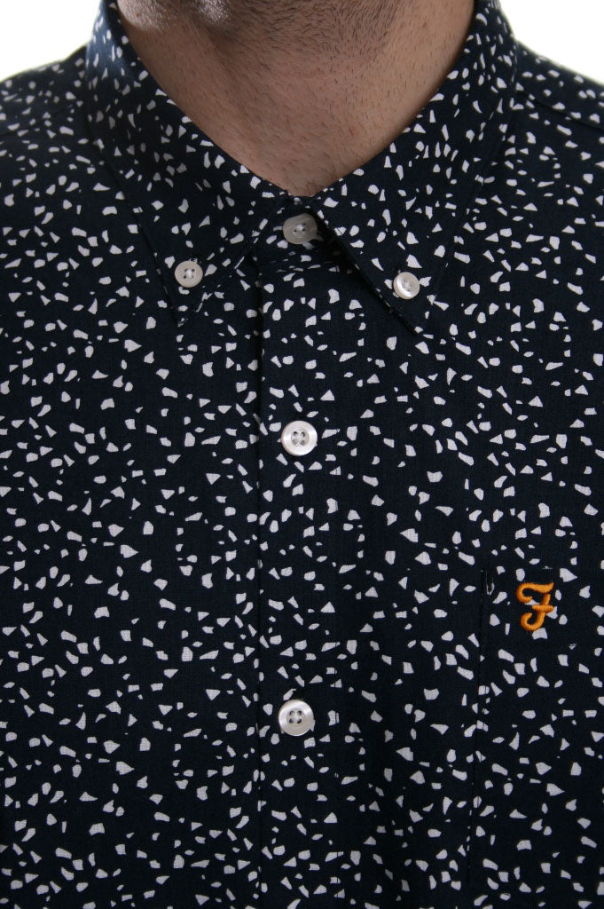 Farah Vintage Tobiah Printed Shirt in True Navy