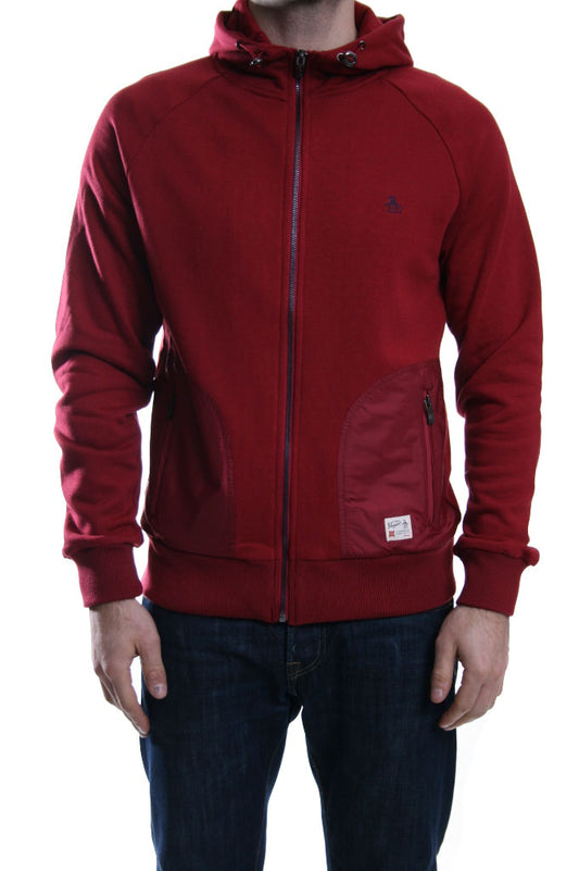 Original Penguin Backford Hooded Top in Biking Red