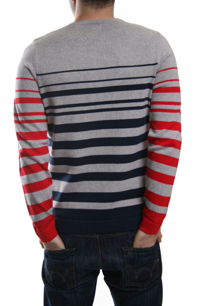 Edwin Fine Stripes Jumper in Grey