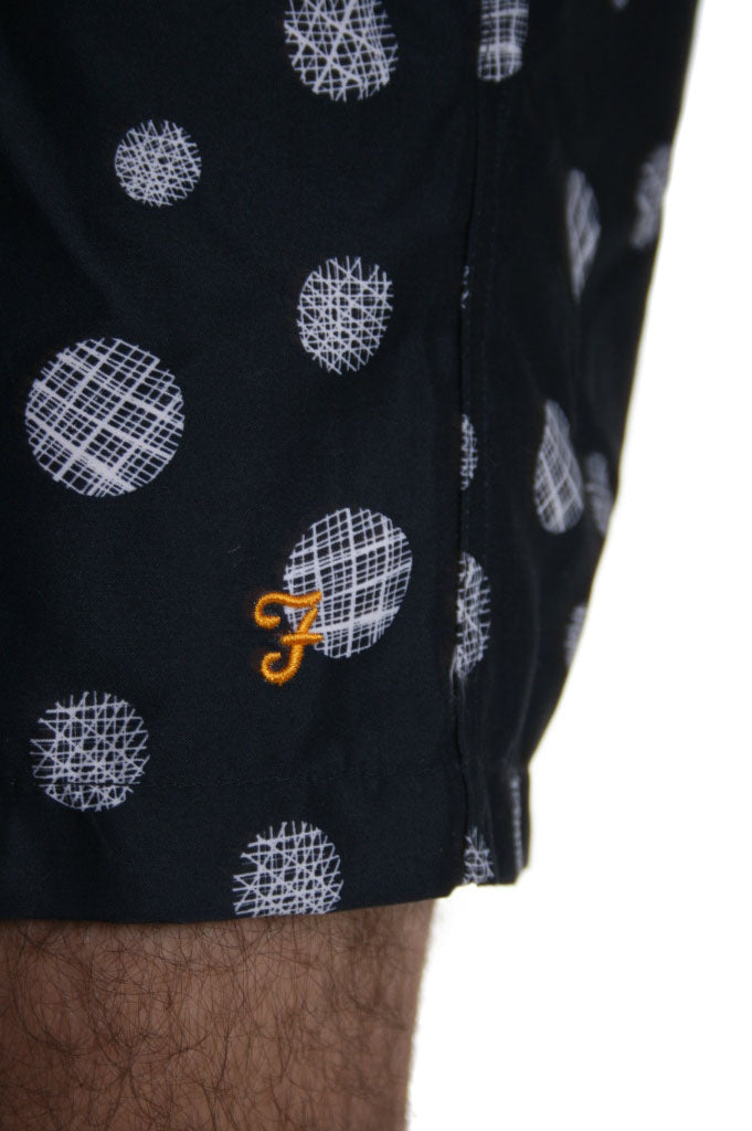 Farah Rufus Dot Swim Shorts in True Navy