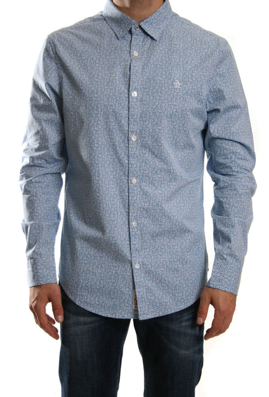 Original Penguin Vallarta Blue Printed Shirt