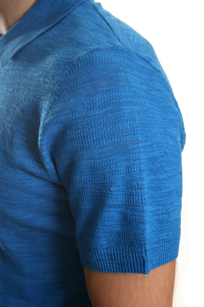 Original Penguin Texture Knit Polo in Directoire Blue