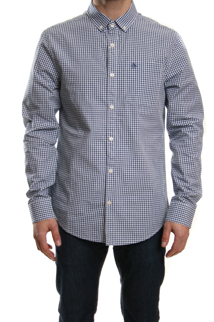 Original Penguin Gingham Shirt in Estate Blue