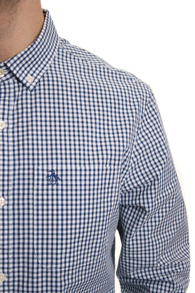 Original Penguin Gingham Shirt in Estate Blue