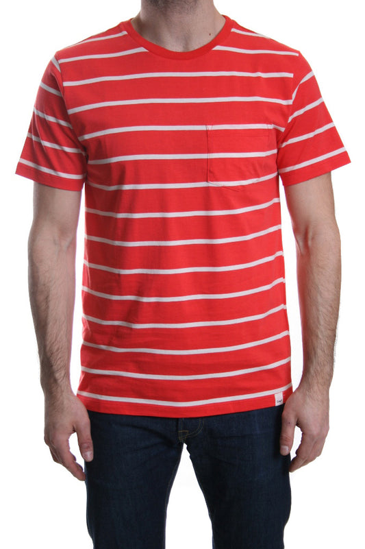 Lee Stripe Crew Neck T Shirt in Paprika