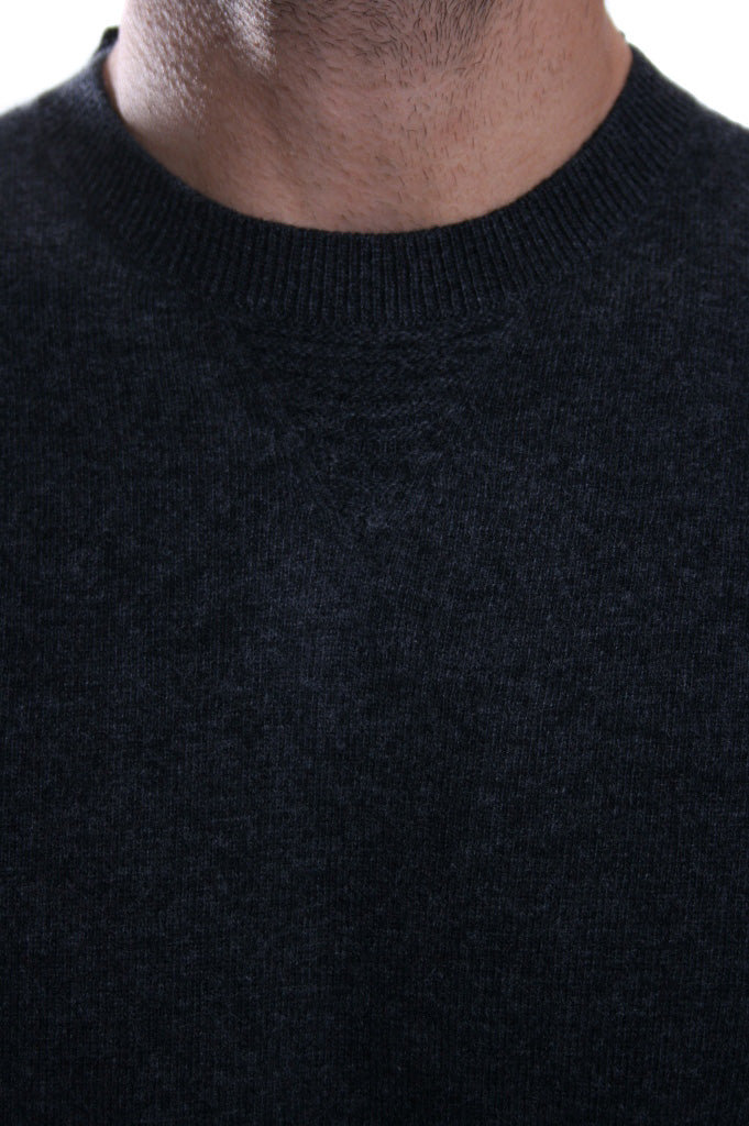 Baracuta Crew Neck Cashwool Jumper in Charcoal Grey