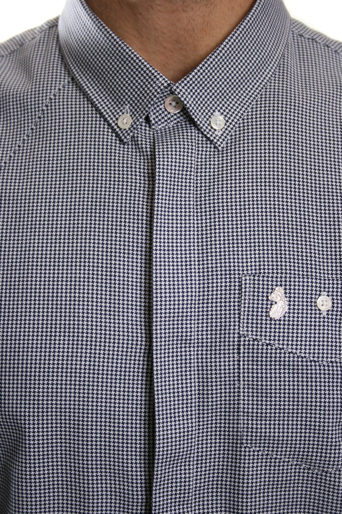 Luke 1977 Twentyfourseven Houndstooth Shirt Lux Navy