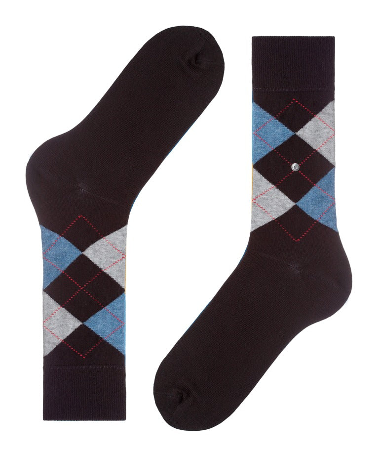 Burlington King Argyle Socks in Black 3001