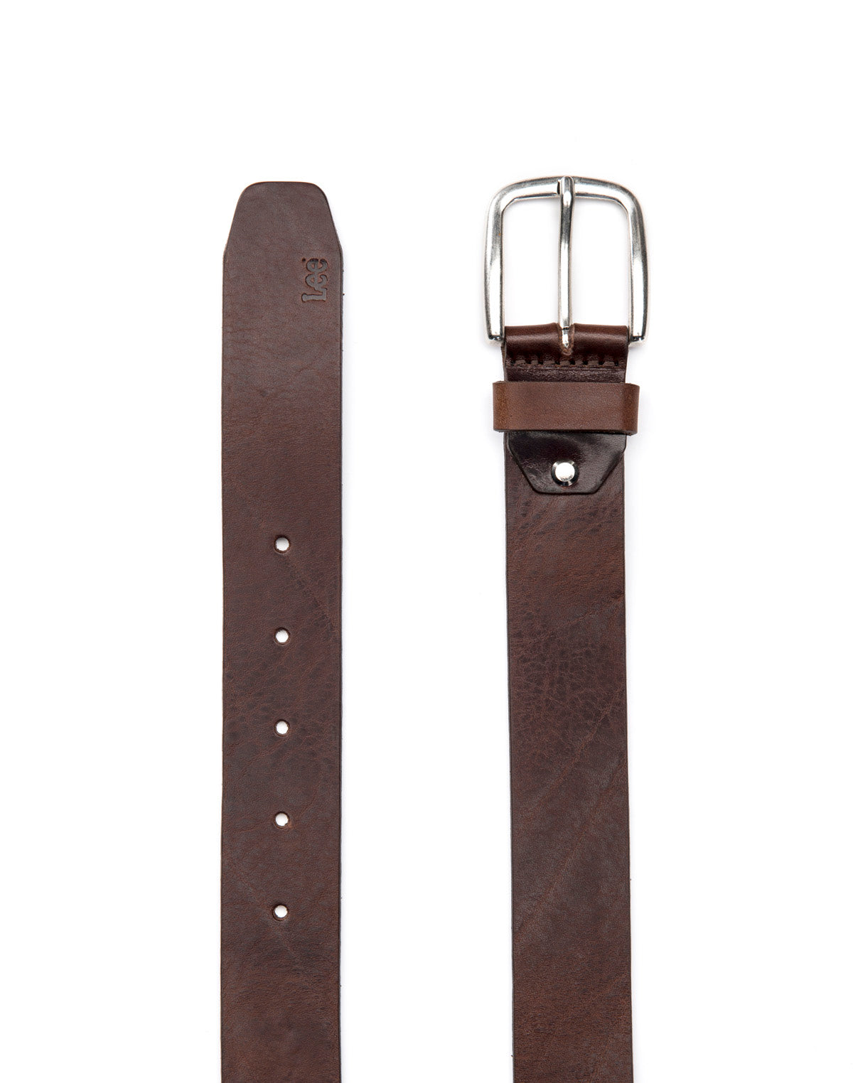 Lee Plain Leather Buckle Belt in Dark Brown – Inocencia