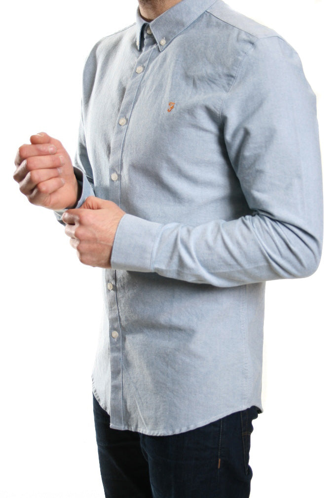 Farah Brewer Long Sleeved Shirt Sky Blue