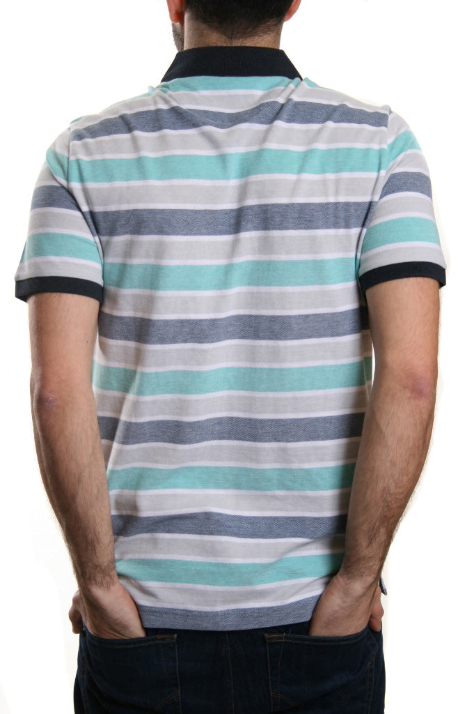 Original Penguin Birdseye Wide Stripe Polo Mirage Grey