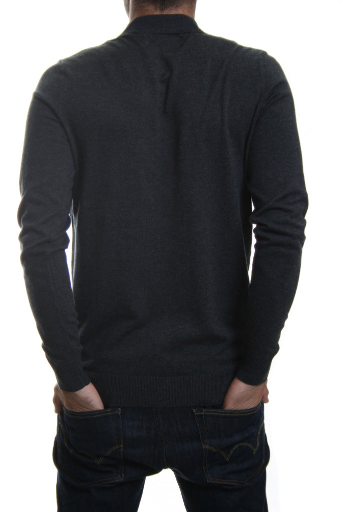 Original Penguin Supima Cotton Polo Jumper Charcoal Heather