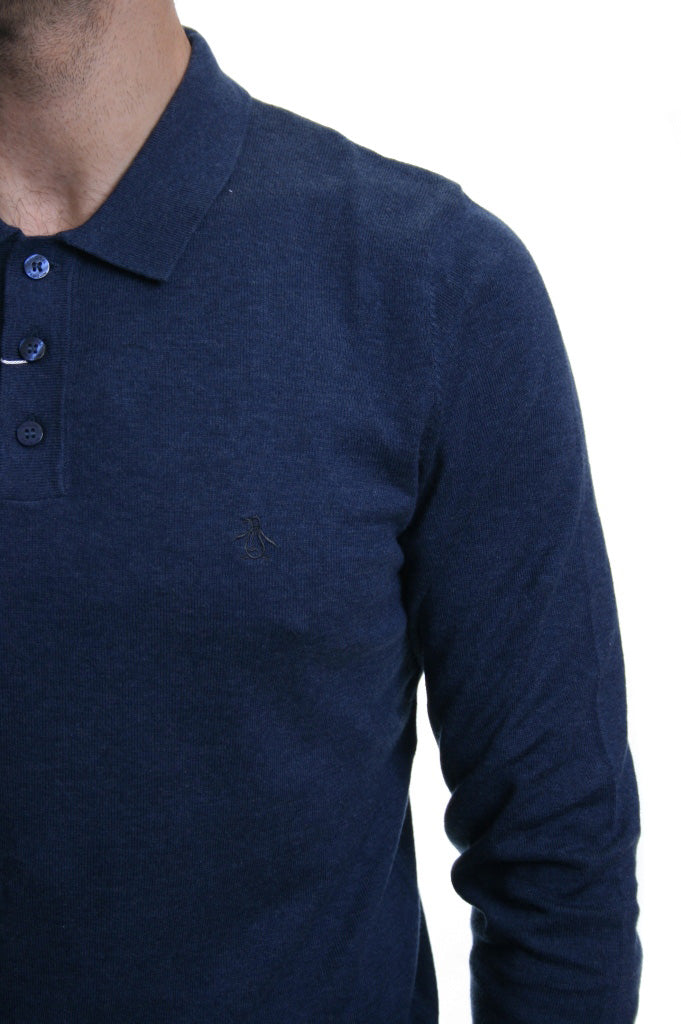 Original Penguin Supima Cotton Polo Jumper Vintage Indigo blue