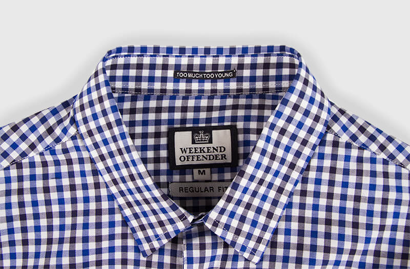 Weekend Offender Dillon Navy Check Shirt