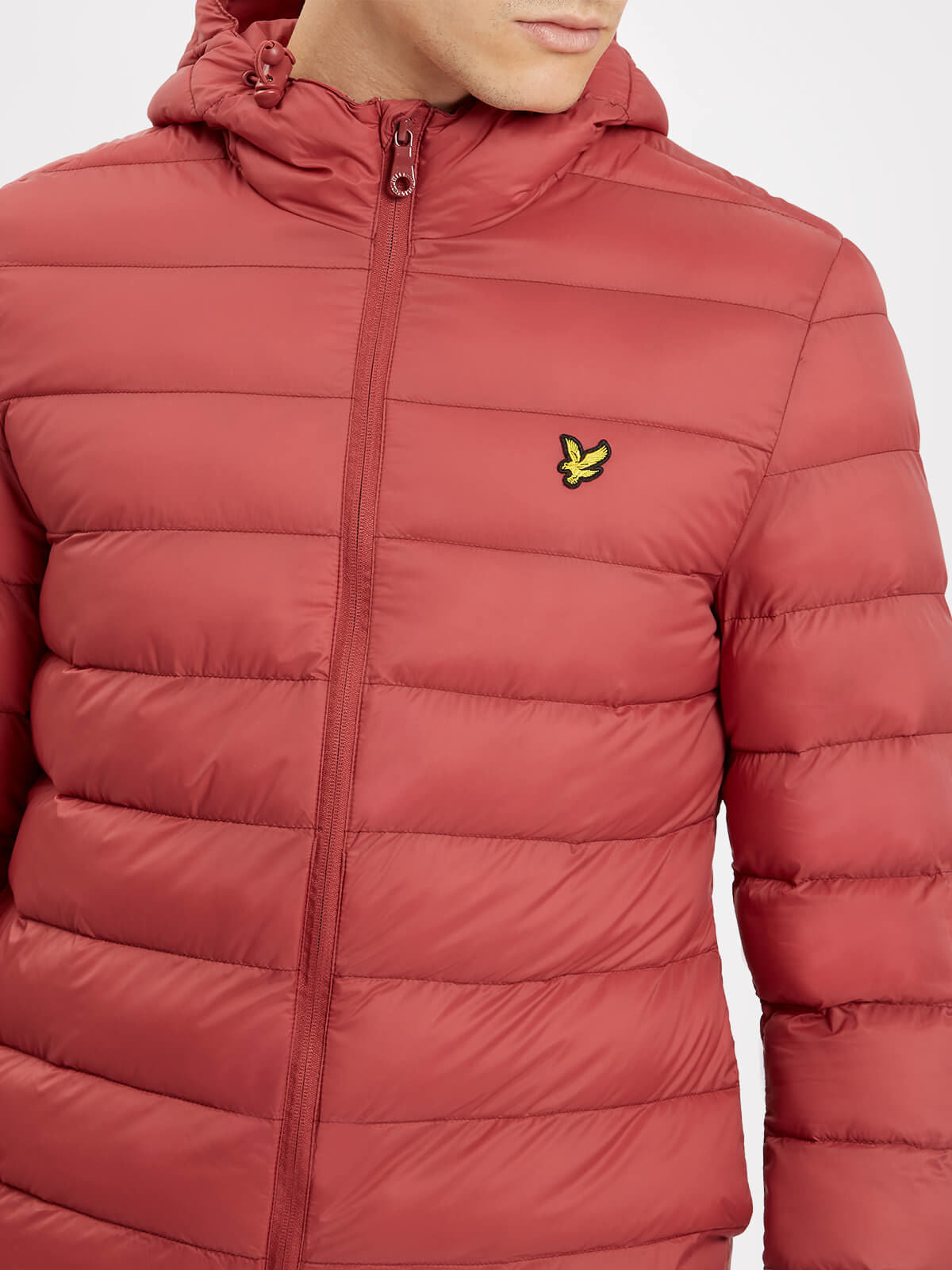 Lyle & Scott Quilted Puffer Jacket in Pomegranate