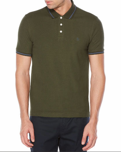 Original Penguin Tipped Polo in Forest Green