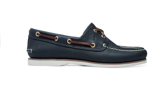 Timberland Classic 2 Eye Boat Shoes in Navy with White Sole