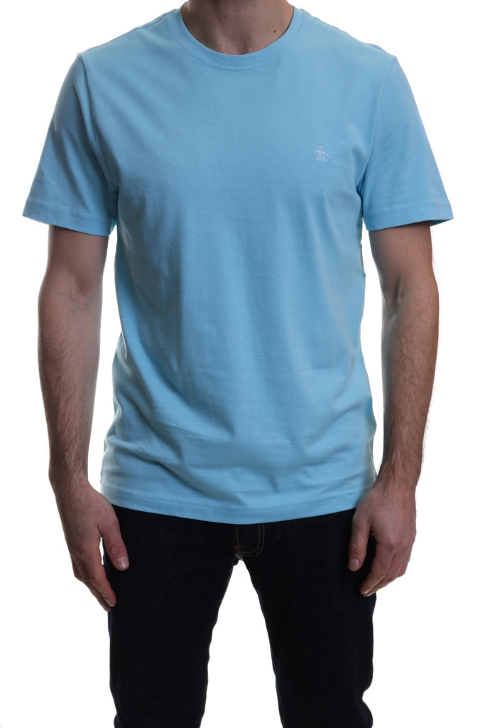 Original Penguin Classic Crew Neck T Shirt Blue Topaz