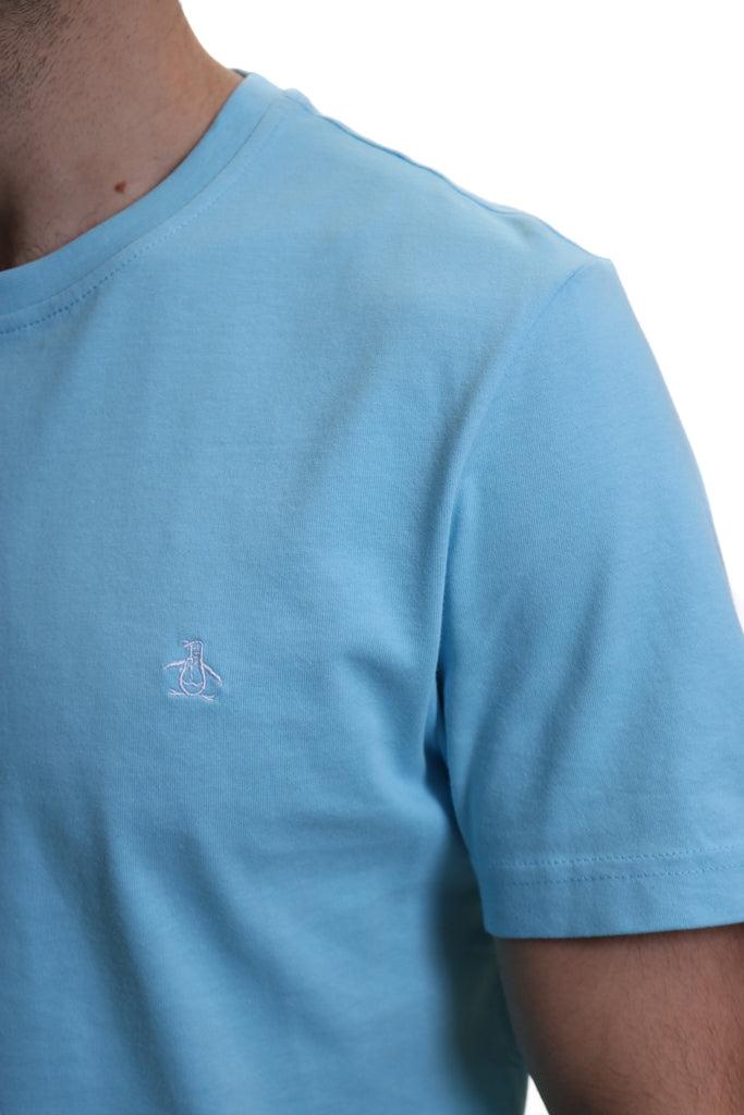 Original Penguin Classic Crew Neck T Shirt Blue Topaz