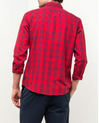 Lee Buttton Down check Shirt in Bright Red