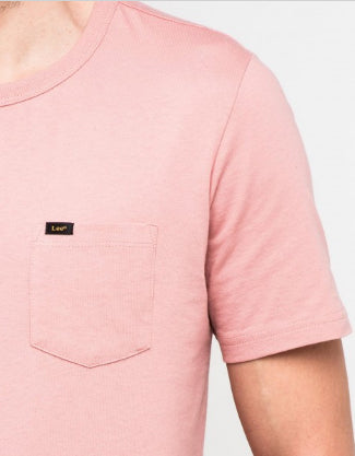 Lee Crew Neck Pocket T Shirt faded Pink