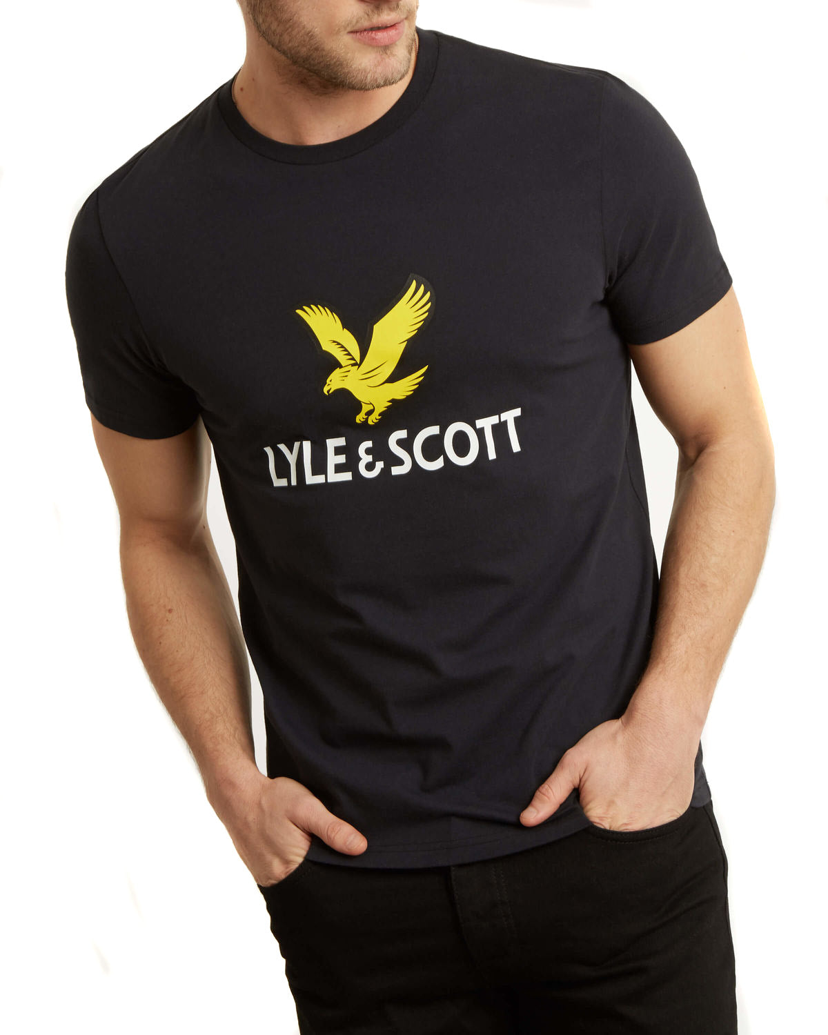 Lyle & Scott Eagle Logo T Shirt in True Black