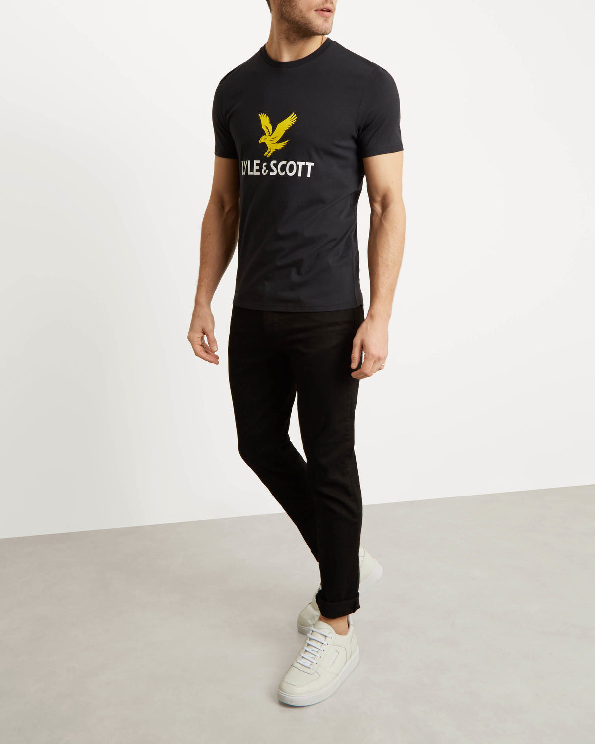 Lyle & Scott Eagle Logo T Shirt in True Black