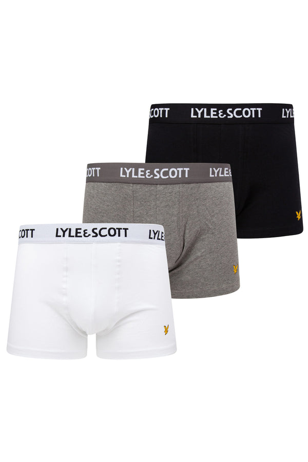 Lyle & Scott 3 Pack Barclay Boxers Shorts Black/Grey/White