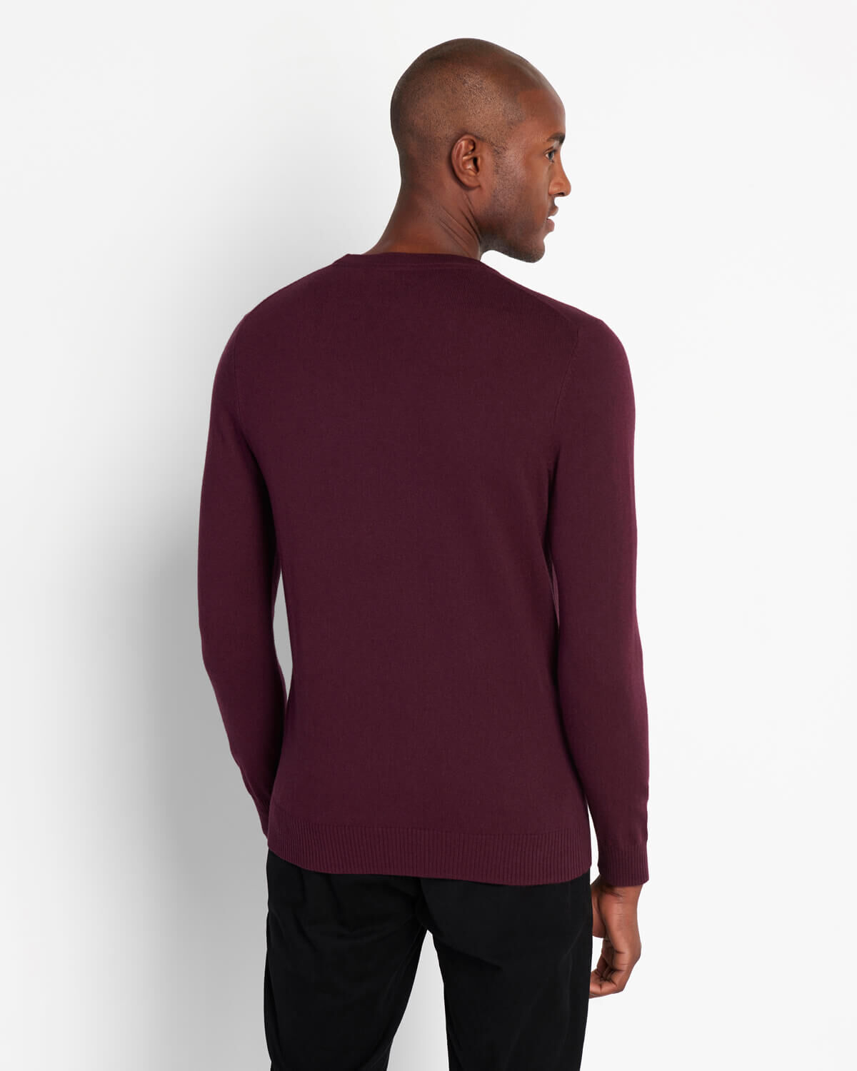 Lyle & Scott Crew Neck Cotton Merino Jumper Burgundy