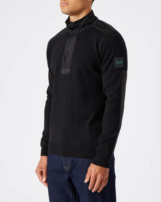 Weekend Offender Sanaa 1/4 Zip Knitted Jumper Black