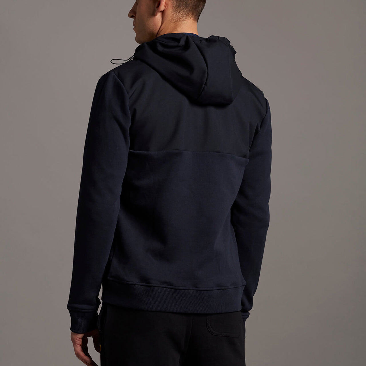 Lyle & Scott Softshell Jersey Zip Hoodie in Dark Navy