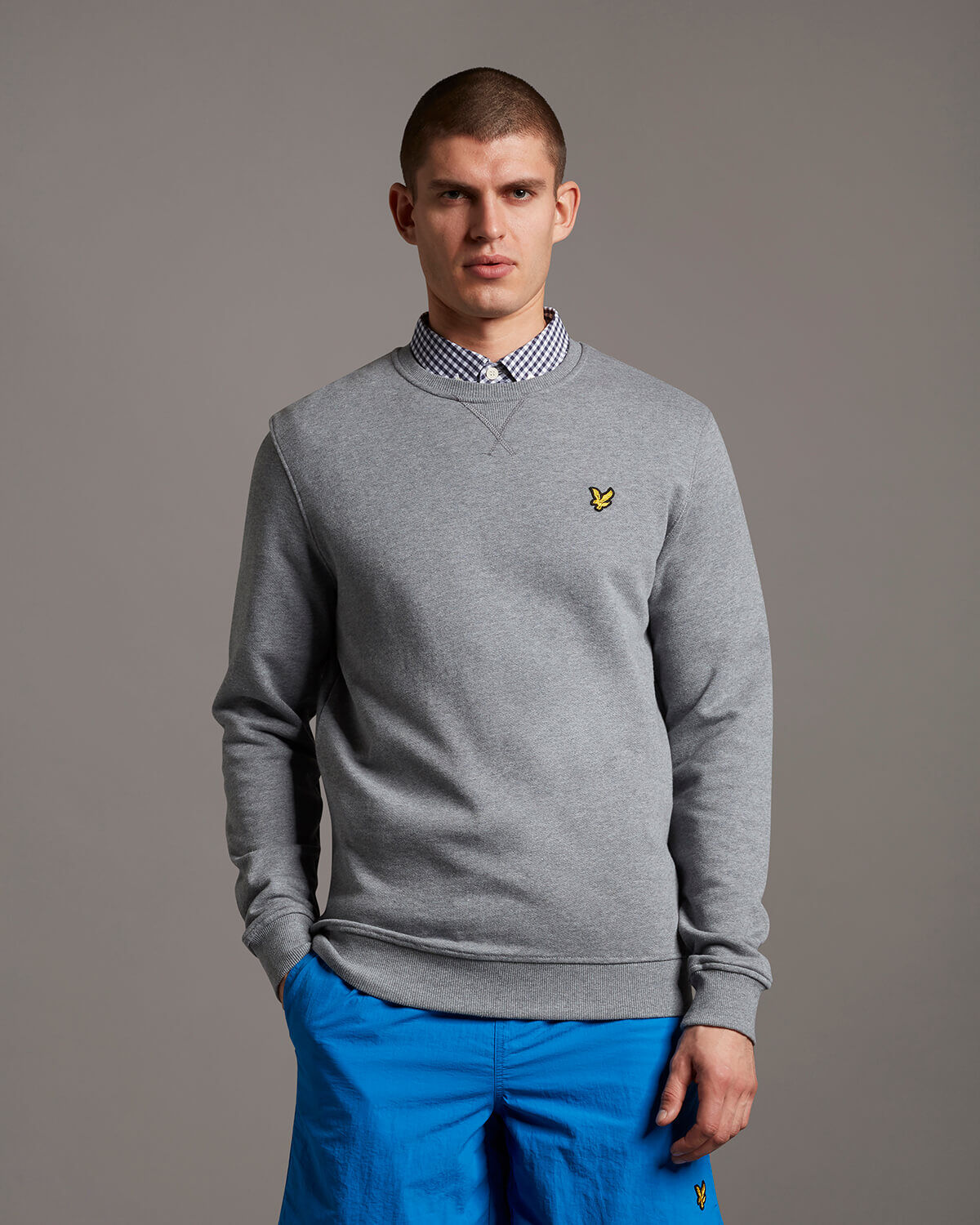 Lyle & Scott Crew Neck Sweatshirt in Mid Grey Marl