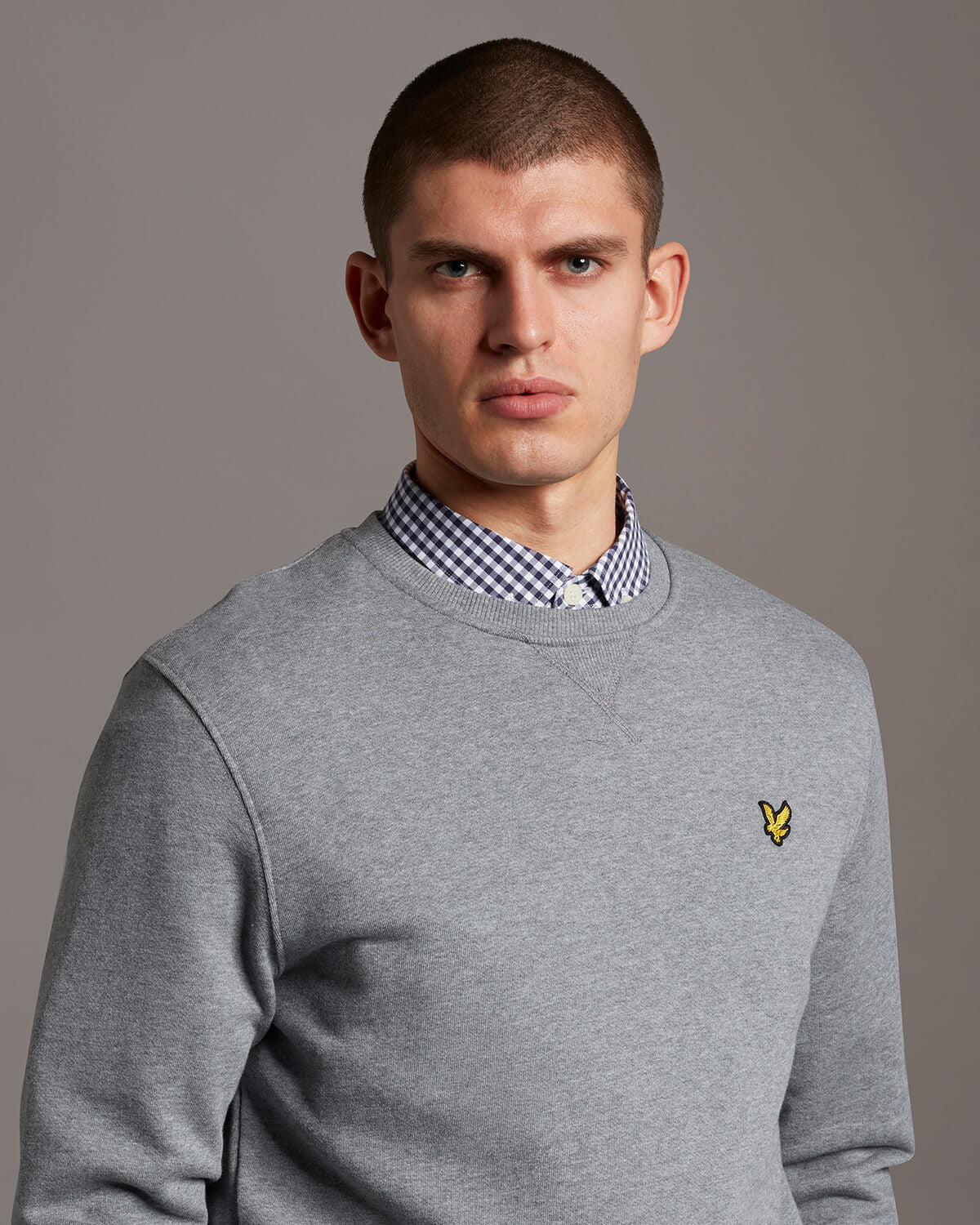 Lyle & Scott Crew Neck Sweatshirt in Mid Grey Marl