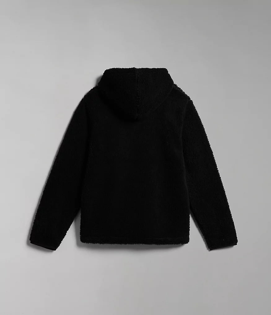 Napapijri Burgee Hooded Fleece Jacket in Black