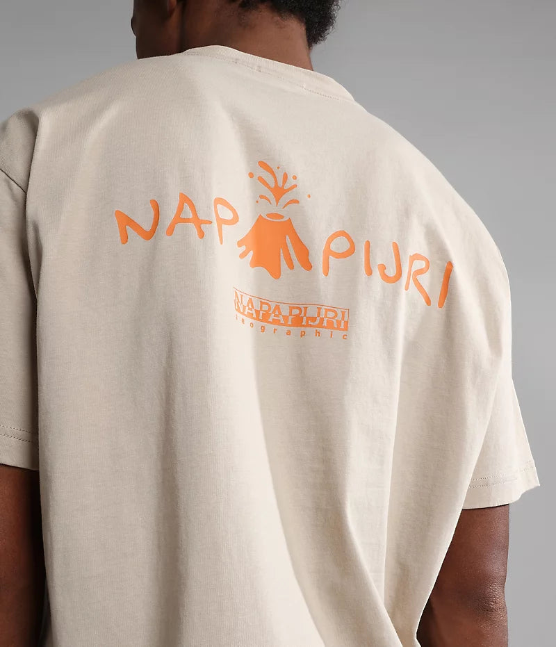 Napapijri Pajas Short Sleeve T-shirt in Hummus Beige