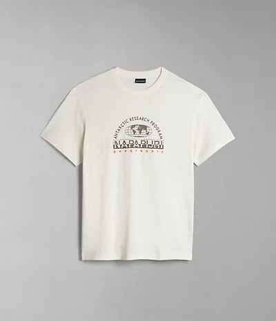 Napapijri Macas Short Sleeve T-shirt in White Whisper
