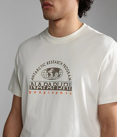 Napapijri Macas Short Sleeve T-shirt in White Whisper
